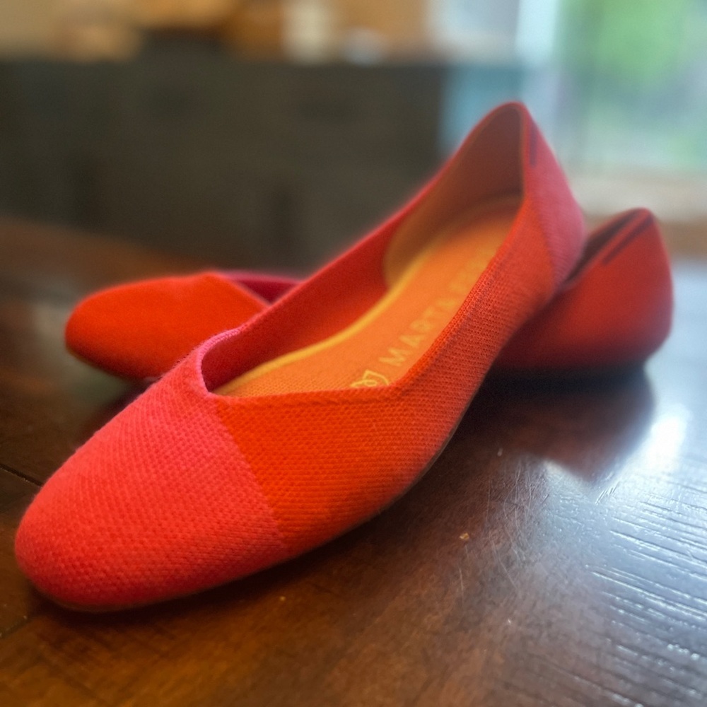 ROTHY’S x MARTA FERRI Merino Square Flats, Flame Azalea, size 9 - Picture 4 of 8